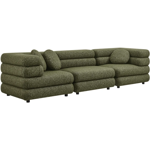 Jubilee 3 Piece Modular Sectional Sofa in Olive Green Fabric