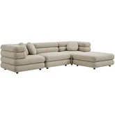 Jubilee 4 Piece Modular Sectional Sofa in Linen Brown Fabric