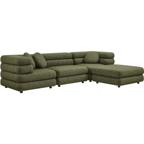 Jubilee 4 Piece Modular Sectional Sofa in Olive Green Fabric