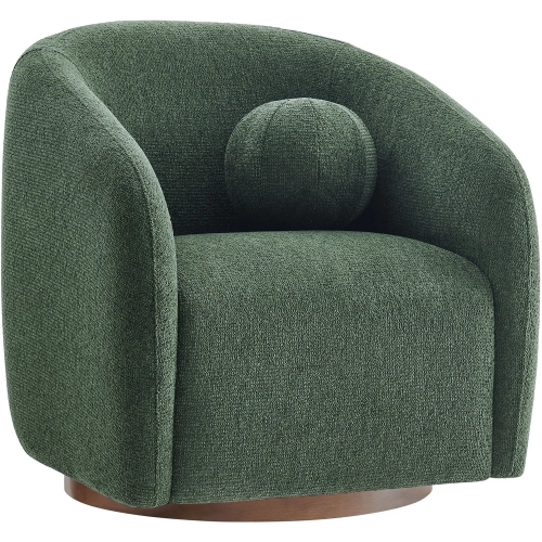 Holland Swivel Accent Arm Chair in Pine Green Chenille Fabric