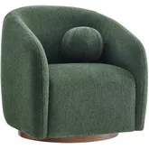 Holland Swivel Accent Arm Chair in Pine Green Chenille Fabric