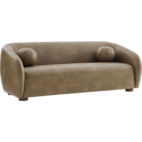 Holland 85" Sofa in Mushroom Brown Vegan Leather