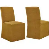 Aster Slipcovered Dining Chair in Copper Yellow Slub Weave Fabric (Set of 2)