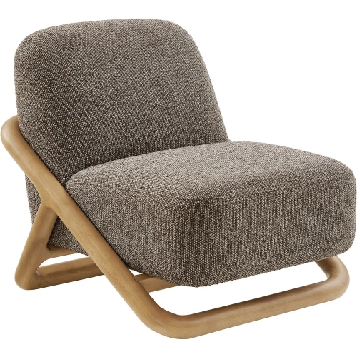 Vander Accent Chair in Chestnut Finish Wood & Earth Brown Textured Fabric