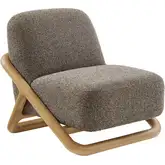 Vander Accent Chair in Chestnut Finish Wood & Earth Brown Textured Fabric