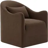 Bardot Slipcovered Accent Chair in Cocoa Brown Linen Blend Fabric