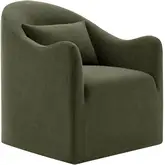 Bardot Slipcovered Accent Chair in Sage Green Linen Blend Fabric