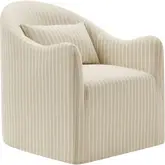 Bardot Slipcovered Accent Chair in Oatmeal Stripe Linen Blend Fabric