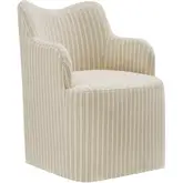 Cordelle Swivel Dining Chair in Oatmeal Stripe Linen Blend Fabric
