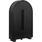 Bellamy Arched Fold Out Desk Cabinet in Black Oak Finish