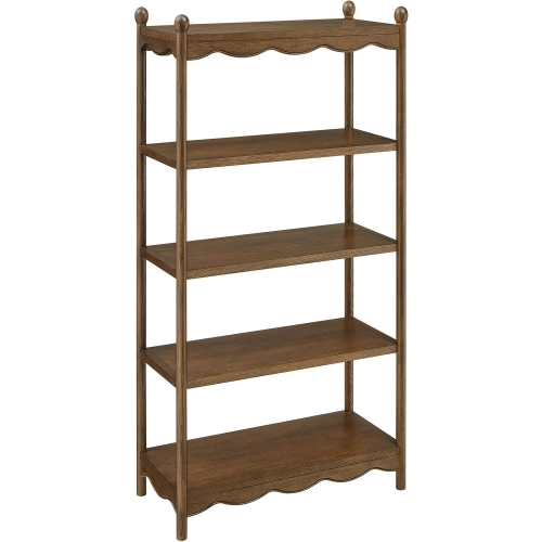 Darcy 4 Tier Open Bookcase in Walnut Brown Wood