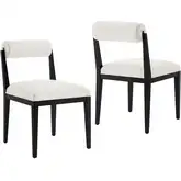 Kai Dining Chair in Black Wood & Salt White Fabric (Set of 2)