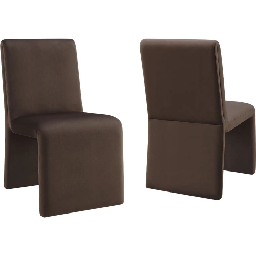 Emory Dining Chair in Chocolate Brown Performance Velvet (Set of 2)