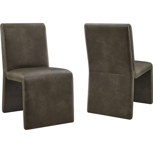 Emory Dining Chair in Mushroom Brown Vegan Leather (Set of 2)