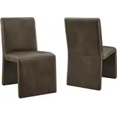 Emory Dining Chair in Mushroom Brown Vegan Leather (Set of 2)