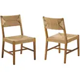 Bodie Dining Chair in Natural Wood & Woven Paper Rope (Set of 2)