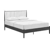 Adair Spindle Queen Platform Bed in Charcoal Black Metal
