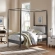 Marlowe 4 Poster Canopy Twin Platform Bed in Charcoal Black Metal & Neutral Fabric