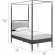 Marlowe 4 Poster Canopy Twin Platform Bed in Charcoal Black Metal & Neutral Fabric