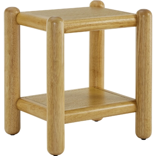 Arcus 2 Tier Side End Table in Oak Brown Wood Veneer
