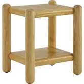 Arcus 2 Tier Side End Table in Oak Brown Wood Veneer