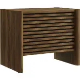 Emric Wave Nightstand in Walnut Brown Laminated Wood