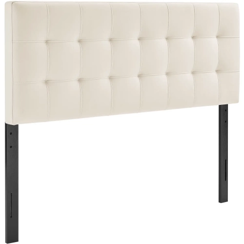Lily Full Headboard in Tufted Alabaster White Performance Velvet
