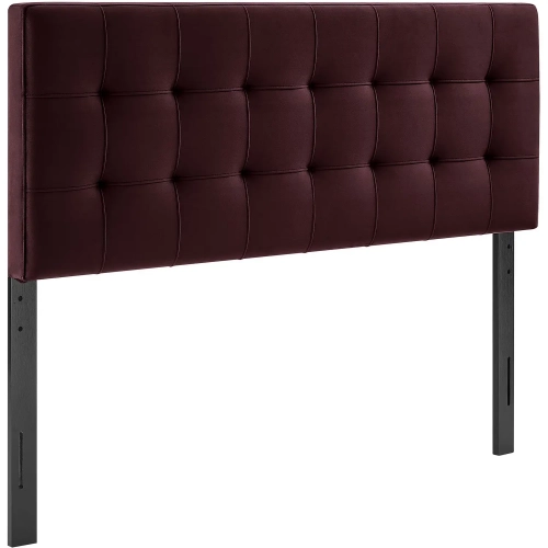 Lily Full Headboard in Tufted Mulberry Purple Performance Velvet