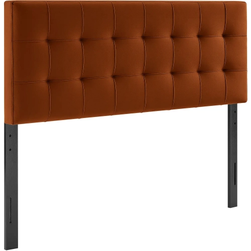 Lily Queen Headboard in Tufted Rust Brown Performance Velvet