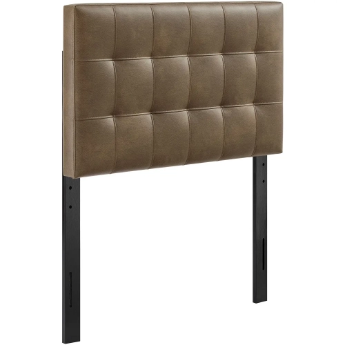 Lily Twin Headboard in Tufted Mushroom Brown Vegan Leather