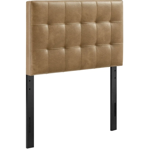 Lily Twin Headboard in Tufted Toast Brown Vegan Leather