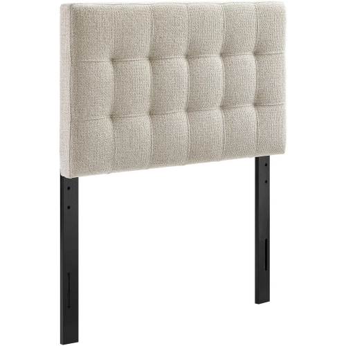 Lily Twin Headboard in Tufted Dove Gray Textured Chenille