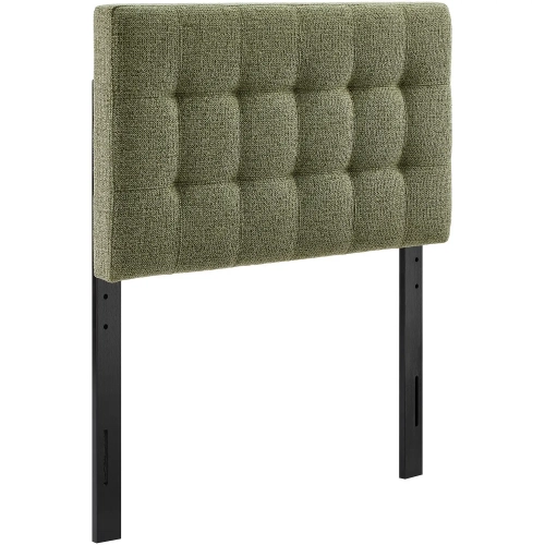 Lily Twin Headboard in Tufted Leaf Green Textured Chenille