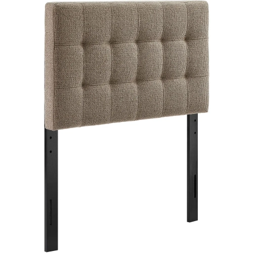 Lily Twin Headboard in Tufted Taupe Brown Textured Chenille