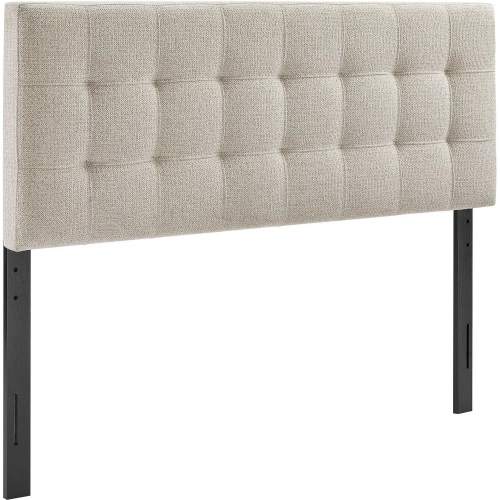 Lily Full Headboard in Tufted Dove Gray Textured Chenille