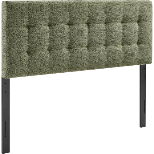 Lily Full Headboard in Tufted Leaf Green Textured Chenille