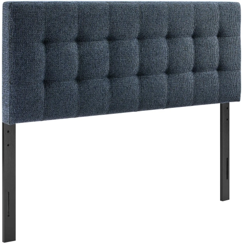 Lily King Headboard in Tufted Navy Blue Textured Chenille