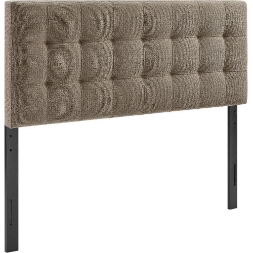 Lily King Headboard in Tufted Taupe Brown Textured Chenille