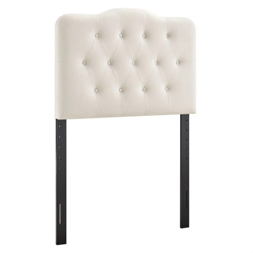 Annabel Twin Headboard in Tufted Alabaster Brown Performance Velvet