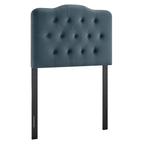 Annabel Twin Headboard in Tufted Cadet Blue Performance Velvet