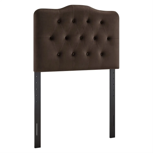 Annabel Twin Headboard in Tufted Chocolate Brown Performance Velvet