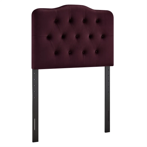 Annabel Twin Headboard in Tufted Mulberry Purple Performance Velvet