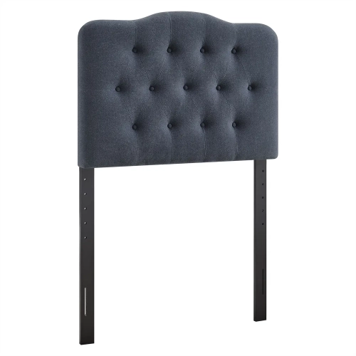 Annabel Twin Headboard in Tufted Denim Blue Linen Blend Fabric