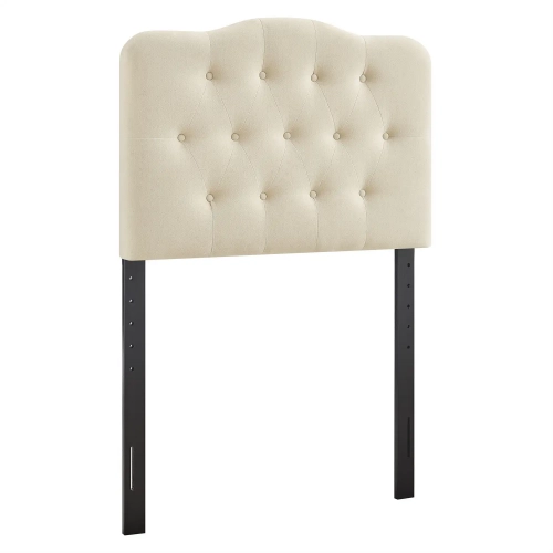 Annabel Twin Headboard in Tufted Linen Brown Linen Blend Fabric