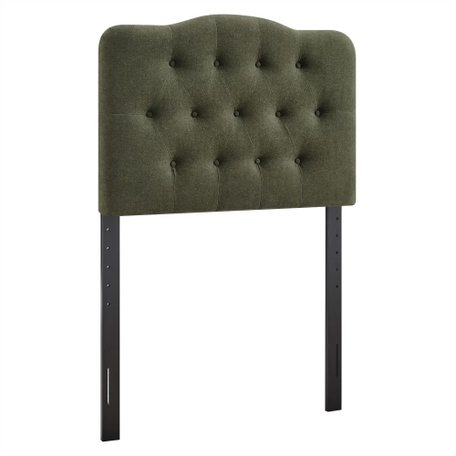 Annabel Twin Headboard in Tufted Sage Green Linen Blend Fabric
