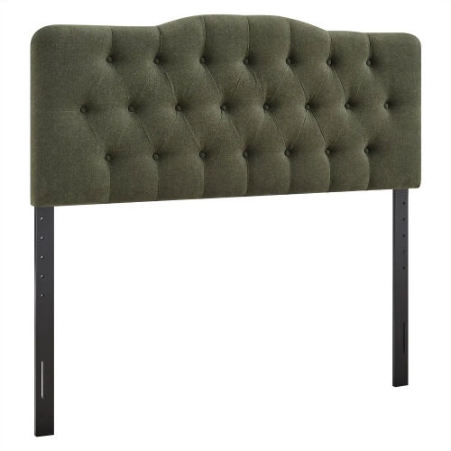 Annabel Full Headboard in Tufted Sage Green Linen Blend Fabric