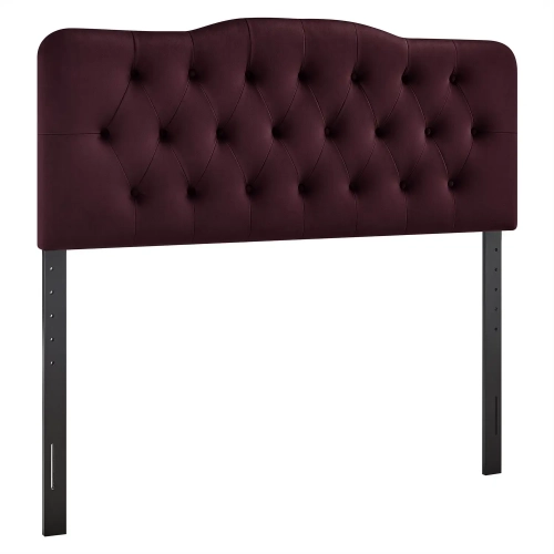 Annabel King Headboard in Tufted Mulberry Purple Performance Velvet