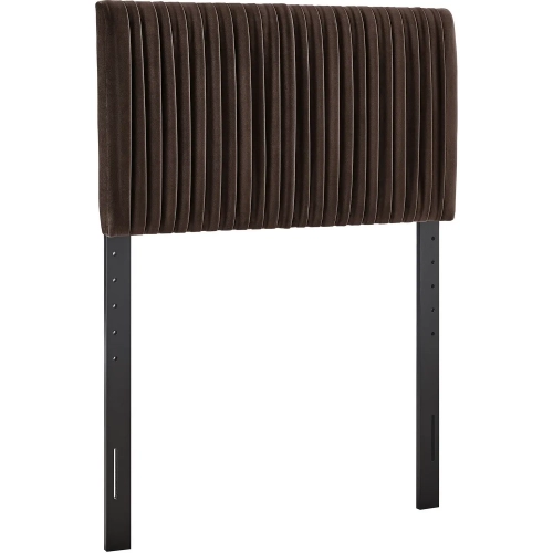 Eloise Twin Headboard in Chocolate Brown Performance Velvet