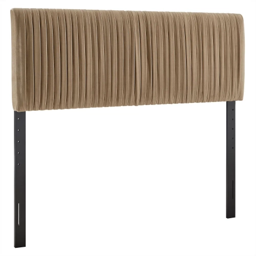 Eloise Queen Headboard in Taupe Brown Performance Velvet