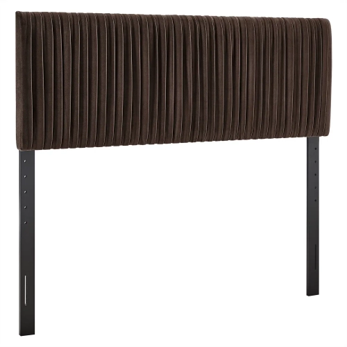 Eloise King Headboard in Chocolate Brown Performance Velvet
